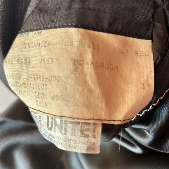 Hickey Freeman Boardroom Jacket Blazer Coat Men's Size 42R Blue Wool Houndstooth - Picture 6 of 11